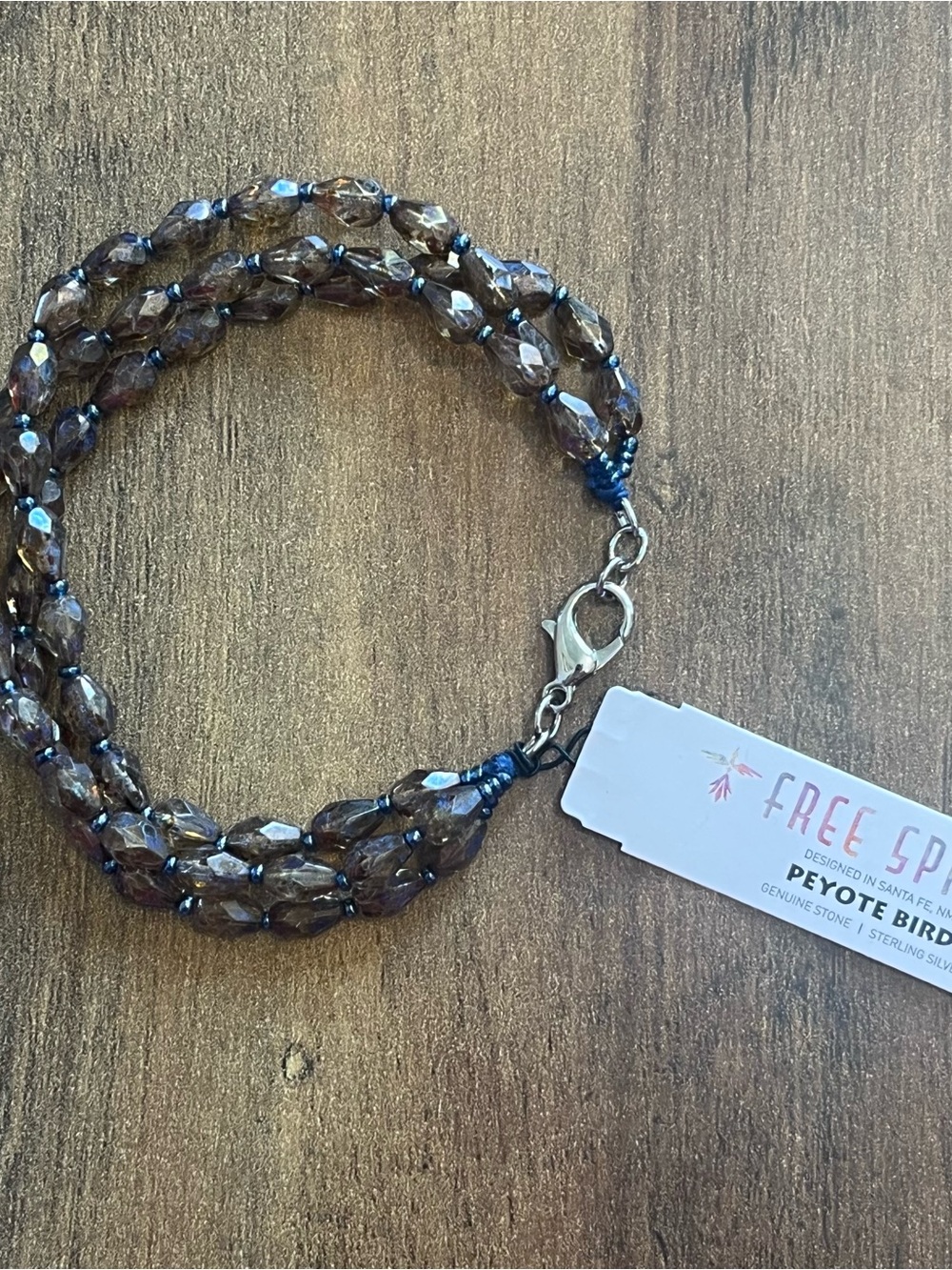 NWT Peyote Bird Free Spirit Smoky Faceted Bead Multi-Strand Bracelet